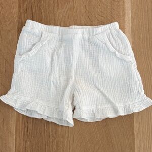 White Ruffled Kids Shorts
